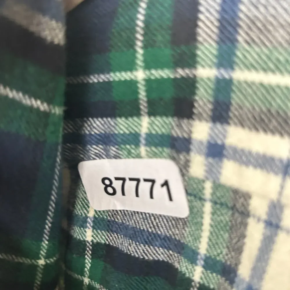 J.CREW Shirt Mens L Midweight Flannel Tartan Plaid Double Brushed Cotton Green